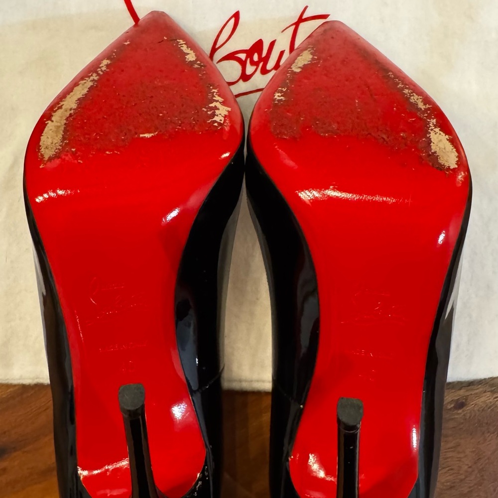 Christian Louboutin Glossy Black Heels - Picture 5 of 6